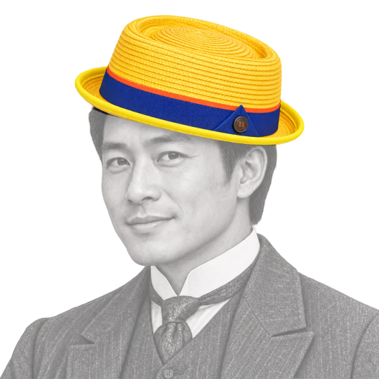 Chapeau porté par un homme de la Belle Époque