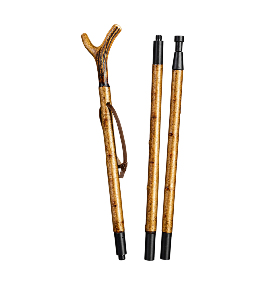 Bâton corne de cerf Gastrock – 3 parties en noisetier – vue sur fond transparent