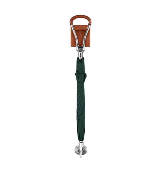 Canne-siège parapluie Charles Buyers – vert Racing Green – vue complète sur fond transparent