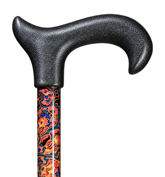 Canne réglable Gastrock à motifs multicolores et poignée Derby noire