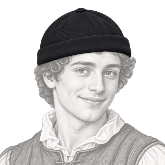 Miki noir Béton Ciré porté par un jeune personnage Renaissance