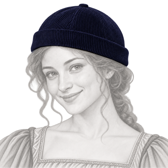 Miki velours bleu porté par une femme Renaissance