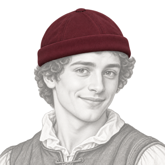 Miki prune Béton Ciré porté par un jeune personnage Renaissance