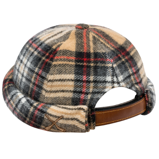 MIKI DOCKER HAT WOOL TARTAN BEIGE