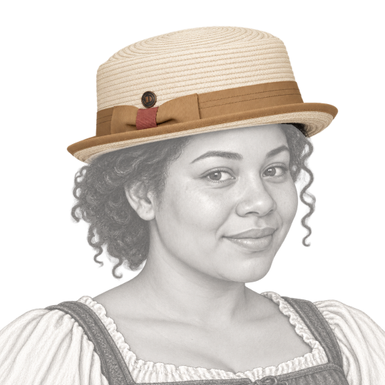 Chapeau Rico – Blanc porté par une femme Renaissance