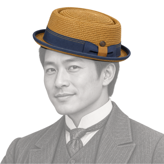 Chapeau porté par un homme de la Belle Époque