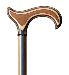 Canne Gastrock ActionWood à poignée L-Derby en bois stratifié et bague noire