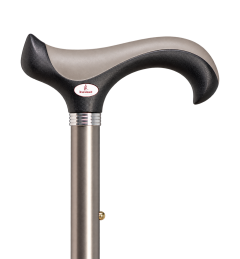 Canne Super-Soft – réglable, poignée Derby souple sur fond transparent