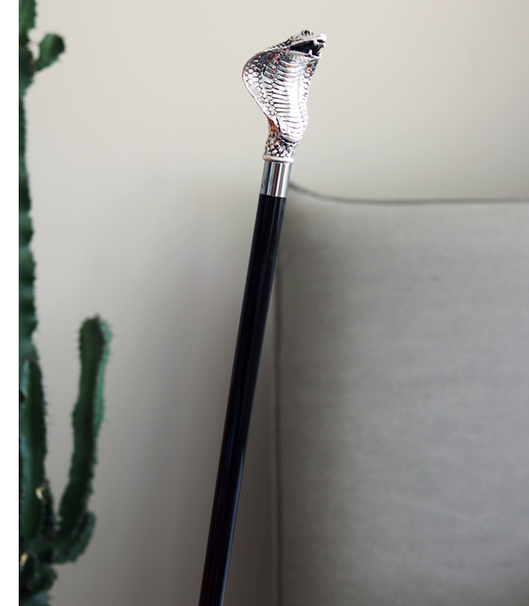 Canne à pommeau tête de cobra