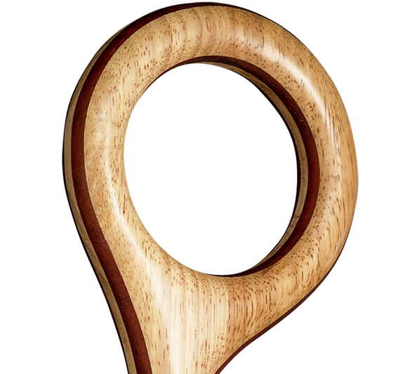 Canne avec poignée ronde en caoutchouc et bois de padouk